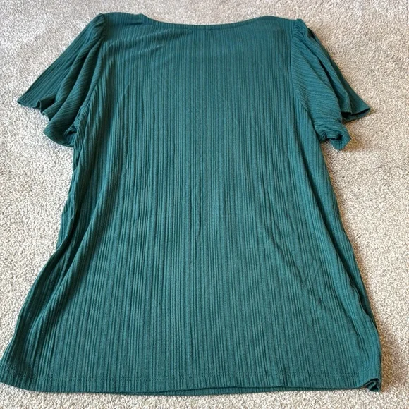 Pink Clover Nevea Green Flutter Short Sleeve Knit Top Women's Size Medium - Picture 6 of 7